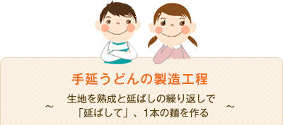 手延うどんの製造工程～生地を熟成と延ばしの繰り返しで「延ばして」、1本の麺を作る～